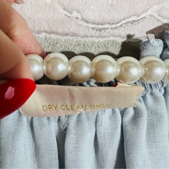 Rungolee Blue Cotton Voile Swiss Dot Flounce Hem Dress Size XS - Picture 7 of 8